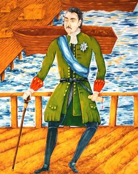 Разуваев Сергей, 13 лет, «Петр 1, б., гуашь, ДХШ, г. Каспийск, респ. Дагестан.