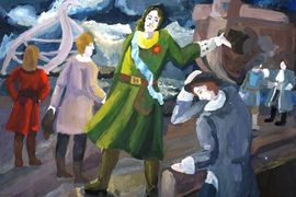 Соловьёва Светлана, 14 лет, , «Создал он флот Отчизны нашей», б., гуашь, ДХШ, г. Вятские Поляны, Кировская обл.