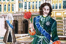 Ярмолинская  Валерия, 15 лет, «Пётр 1 у Петергофа», б., гуашь, ДХШ, г. Иваново.