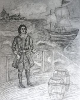 Белякова Дарья, 15 лет, «Выход к морю», б., карандаш, «ДХШ им. И.С. Куликова», г. Муром