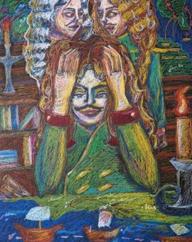  Алиева Асият, 15 лет, «Раздумье Петра», б., пастель, ДХШ, г. Каспийск