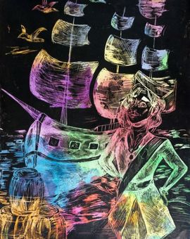 . Лапикова Марьяна, 14 лет, «Пётр Великий», граттаж, ДХШ, г. Иваново