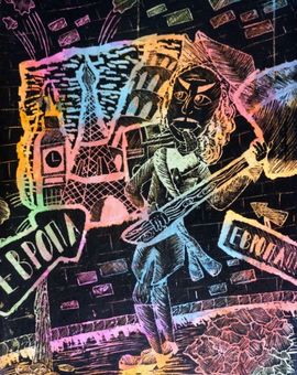 Горохова Анастасия, 14 лет, «Окно в Европу», граттаж, ДХШ, г. Иваново
