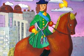 Ягуткина Мария, 10 лет, «Пётр I», тон. б., гуашь, ЦДТ, г. Биробиджан