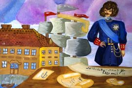Стародубова Юлия, 11 лет, «Пётр I - Великий российский император», б., гуашь, ЦДТ, г. Биробиджан