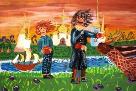  Качан Мария, 9 лет, «Пётр I - основатель Санкт-Петербурга», б., гуашь, ЦДТ, г. Биробиджан