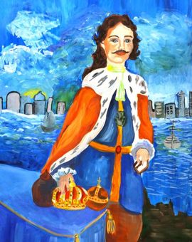 Петрищева Татьяна, 3 кл., «Пётр I в стихии», б., гуашь, ДШИ №1, г. Маркс