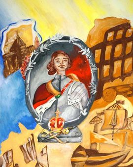 Зиброва Дарина, 12 лет, «Заслуги Петра I», б., гуашь, ДШИ №1, г. Маркс