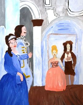 Арестанова Ирина, 14 лет, «Бал Петра», б., гуашь, ДШИ №1, г. Маркс
