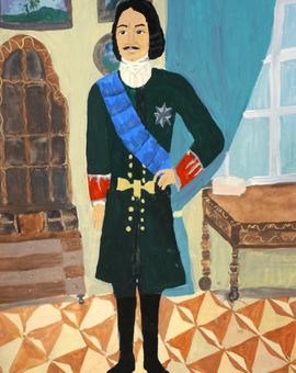 Гатина Ульяна, 11 лет, «Пётр I», б., гуашь, ДХШ №6, г. Казань