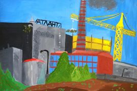 Розуман Алина, 14 лет, «Завод», б., гуашь, ДХШ, г. Изобильный, Ставропольский край.