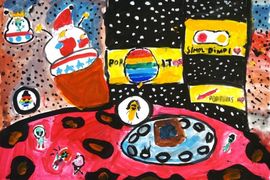 Тарабановская Анна, 9 лет, «Город Симпл-Димпл», б., гуашь, Центр «Истоки», Изостудия «Оранжевый Енот», г. Волгоград