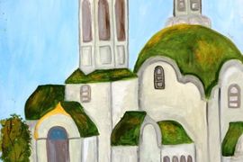  Поляничко Полина, 14 лет, «Храм Живоначальной Троицы города Николаевска», б., гуашь, ДШИ, г. Николаевск, Волгоградская обл