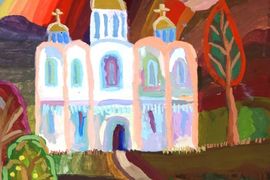 100. Пенькова Таисия, 13 лет, «Дворец Андрея Боголюбского», б., гуашь, ДШИ №6 им. В.А. Солоухина, г. Владимир