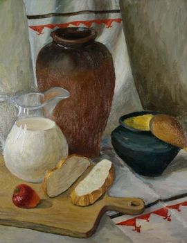 Бородачева Дарья, 15 лет, , Завтрак в деревне, холст, масло, преп. Иваничкина Т. Г.
