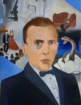 Рябоконь Полина, 16 лет, триптих (2 ч.), М.А. Булгаков и его творчество, холст, акрил, , преп. Коновалова И. А