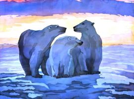Скородько Анна, 13 лет, Правители Арктики, горячий батик, преп. Просветина Н. И.