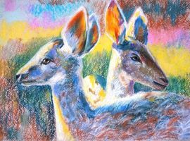 Скородько Ульяна, 13 лет, Косули, тон. б., пастель, преп. Просветина Н. И.