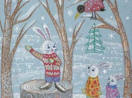 Трусова Дарья, 11 лет, Заяц - хвастун, тон. б.,  гелевые ручки, преп. Иваничкина Т. Г.