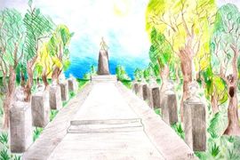 Малышева Алина, 10 лет, Аллея Героев, б., цв. карандаши, ДХШ, г. Иваново