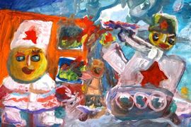 Наумов Илья, 7 лет, « Генерал-лейтенант Ерёменко А. И.», б., гуашь, СДШИ, г. Серафимович, Волгоградская обл.