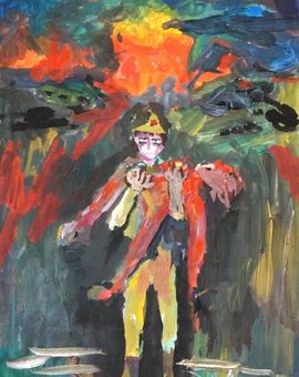 Новикова Варвара, 13 лет, «Раненый товарищ», б., гуашь, ДШИ, г. Камышин, Волгоградская обл.