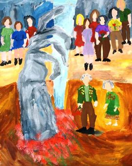 Сенчук Диана, 12 лет, «Память», б., гуашь,  ХШ им. В.А. Серова, г. Тверь