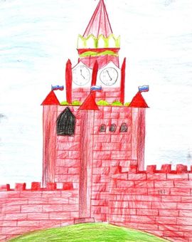 Шувалова Василиса, 10 лет, Кремль, б., цв. карандаши, ДХШ, г. Иваново