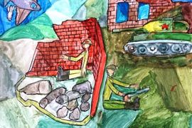 Караева Ангелина, 8 лет, «Бои за Сталинград», б., смеш. тех., г. Междуреченск, Кемеровская обл.