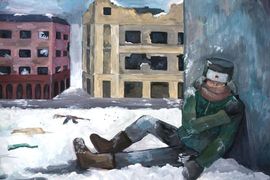 Коваленко Эвангелина, 14 лет, «Хроника Сталинграда», б., гуашь, «ДШИ городского округа», г. Камышин, Волгоградская обл.