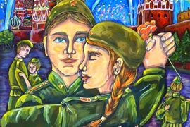 Левкова Ульяна, 16 лет, «Вальс Победы», тон. б., гуашь, «ЦДТ», Образцовая художественная студия им. Д.Г. Алексейцева, г. Биробиджан