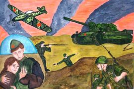 Поляничко Полина, 15 лет, «Вернитесь живыми», б., смеш. тех., «ДШИ», г. Николаевск, Волгоградская обл.