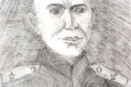 Рудель Павел, 9 лет, «Гуртьев Л.Н. –участник Сталинградской битвы», б., карандаш, п. Иртышский, Омская обл.