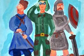 Чигринцев Егор, 11 лет, «Богатыри земли Русской», б., гуашь, ЦДТ городского округа, изостудия «Акварель», г. Урюпинск