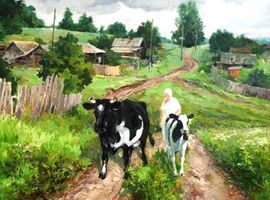 «В березовой роще», орг., м., 40х50, 2011 г.