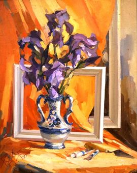 «Ирисы», орг., м., 40х50, 1999 г.