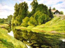 «Кувшинки», орг., м., 40х50, 2011 г.
