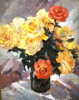 «Розы», орг., м., 40х50, 1991 г.