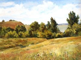 «Волга. Солодущенский ерик», орг., м., 40х50, 2019 г.