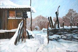 «Зимний этюд х. Орлы», двп, м.,35х50, 2009 г