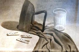 Натюрморт с утюгом», б., гризаль, 34х44, 2019 г.