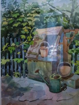 «Тихий дворик», б., акв., 40х60, 2010 г.