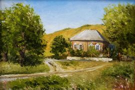 «Окраины поселка Буйрак - Поповский», хнк, м., 40х50, 2018 г