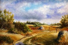 «Осень в хуторе Орлы», орг., м., 45х55, 2017 г.
