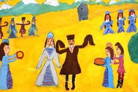 Кудухова Мадина, 10 лет, Мой любимый праздник, б., гуашь, ГЛИ, г. Волгоград