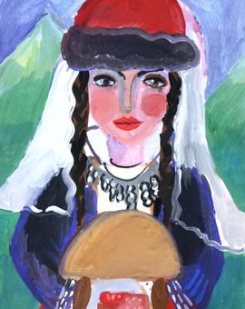 Мкртчян Сюзанна, 10 лет, Автопортрет в армянском костюме, б., гуашь, ВОДХГ, г. Волгоград