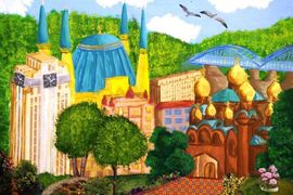 Кузнецова Елена, 11 лет, Ярмарка в деревне, б., гуашь, Комплекс культуры и отдыха им. Ю. А. Гагарина, г. Волгоград,