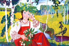 Чигинцева Кристина, 14 лет, Праздник Купалы, б., гуашь, ДШИ, с. Ольховка