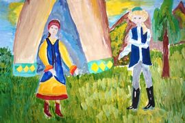 Брызгина Анастасия, 11 лет, На летнем пастбище, б., гуашь, ДШИ, г. Ишимбай