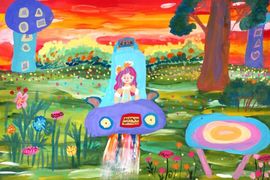 Абдулова Аделина, 8 лет, «Мечты о будущем», б., гуашь, школа Эвр, «ДШИ», г. Михайловка